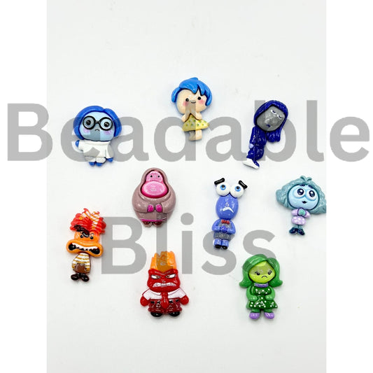 Vivid Insid Out Cartoon Resin Charm, Random Mix, Around 25-30MM