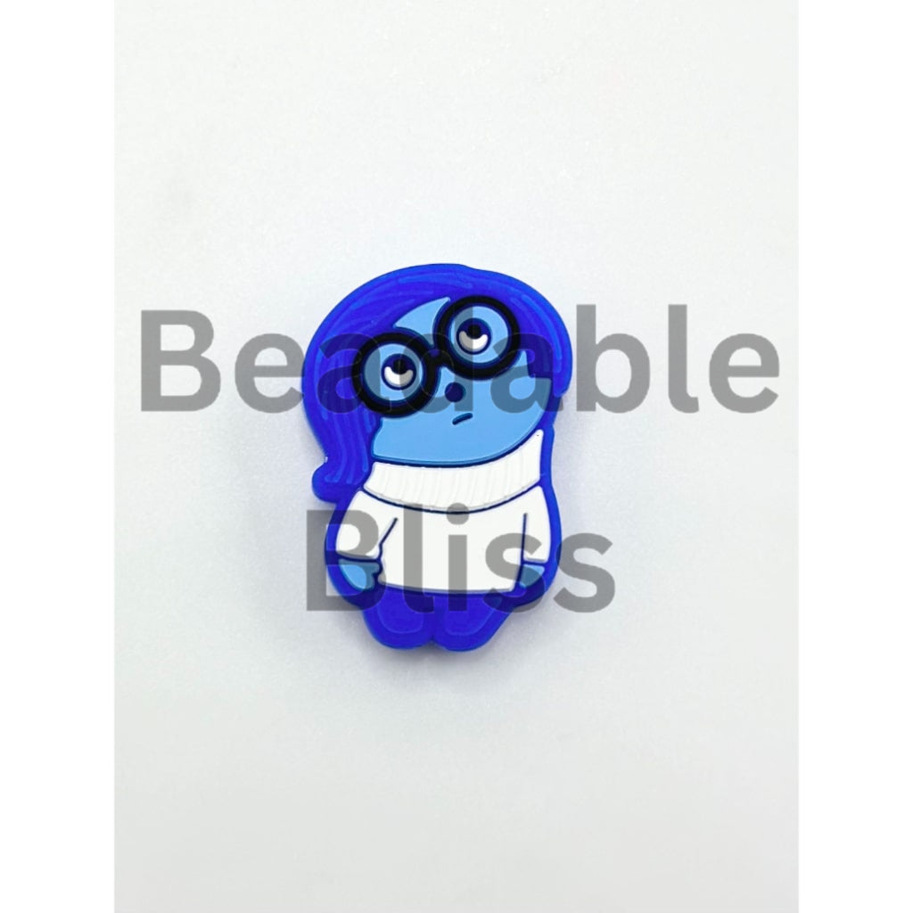 Insid Out Sadnes Cartoon Character Silicone Focal Beads