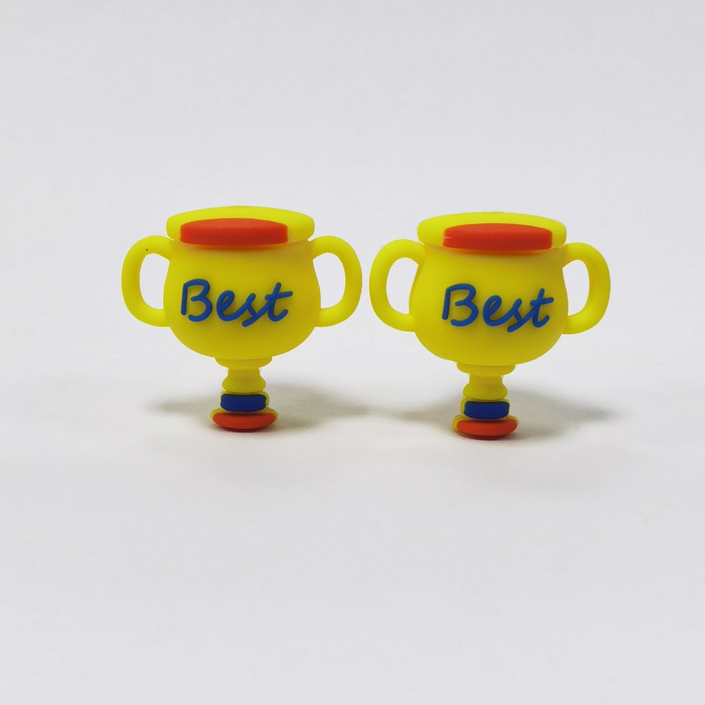 3D Gold Trophy Cup The Best Silicone Focal Beads