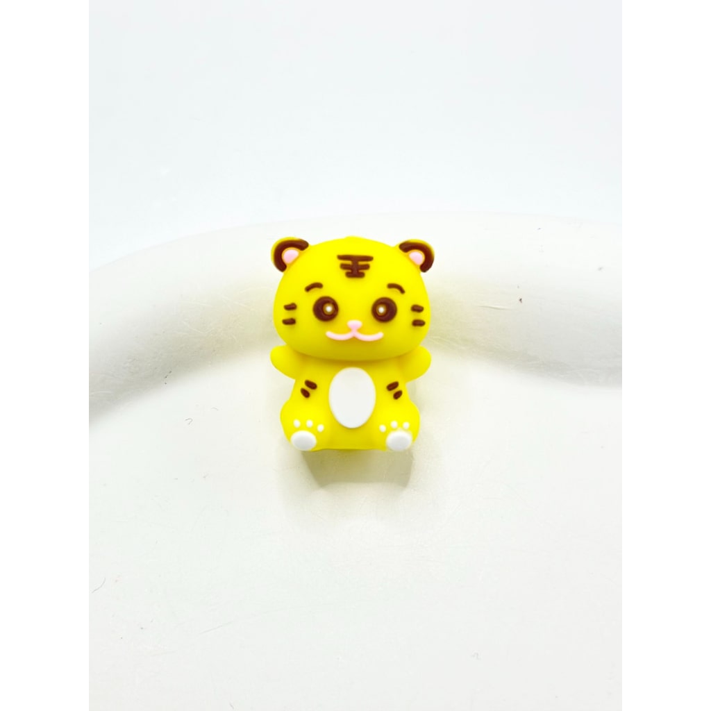 3D Little Cute Tiger Silicone Focal Beads