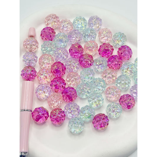 Translucent Acrylic Beads in Solid Colors, Random Mix, 16MM