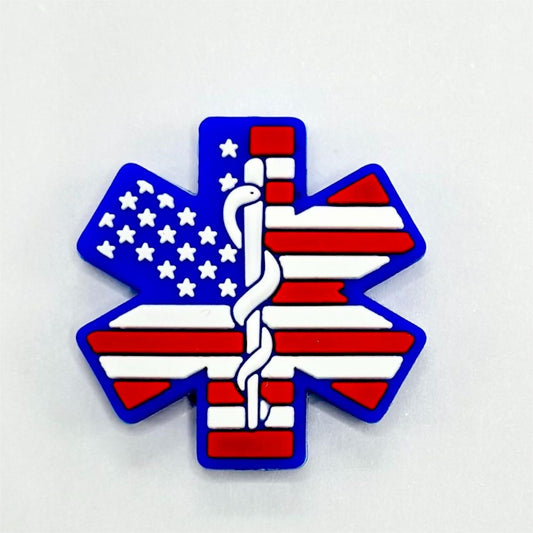 American Flag Ambulance Medical Service Health Care Hospital Silicone Focal Beads