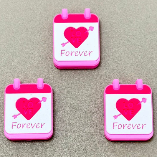 An Arrow Crosses A Heart Love Forever Valentine's Day Calendar Silicone Focal Beads