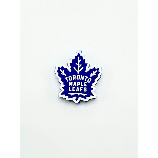 Blue Maple Leafs Toronto Silicone Focal Beads