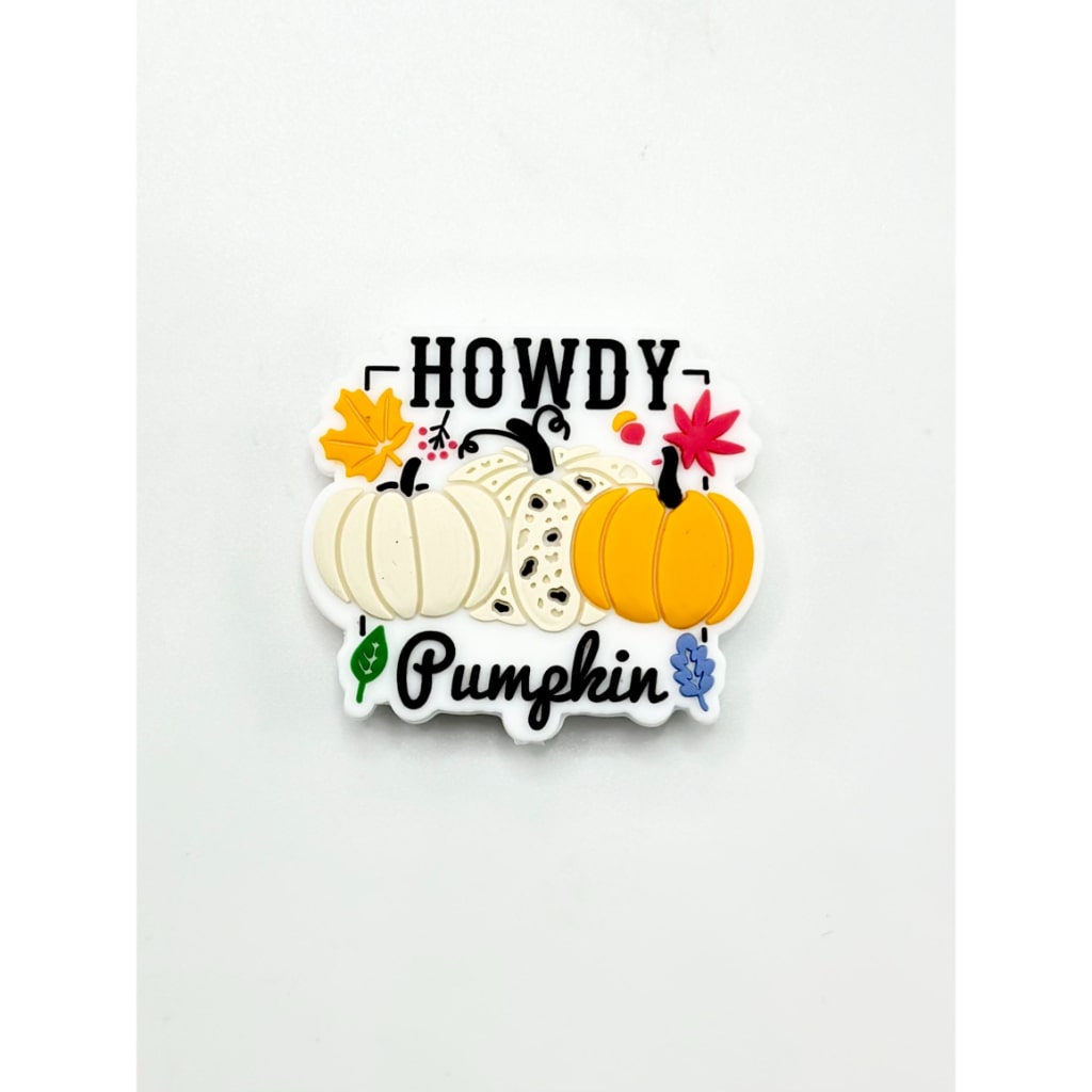 Howdy Halloween Pumpkin Silicone Focal Beads