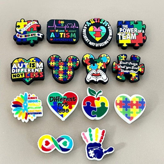 Autism Series Silicone Focal Beads, Random Mix