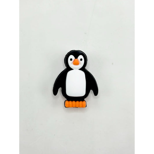 3D Cute Penguin Silicone Focal Beads