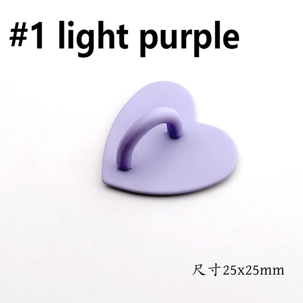 Beadable DIY Cute Solid Color Heart Alloy Sticky Adhesive Phone Charm with Ring Hook Hanger Clasp Accessories, Around 25*25MM