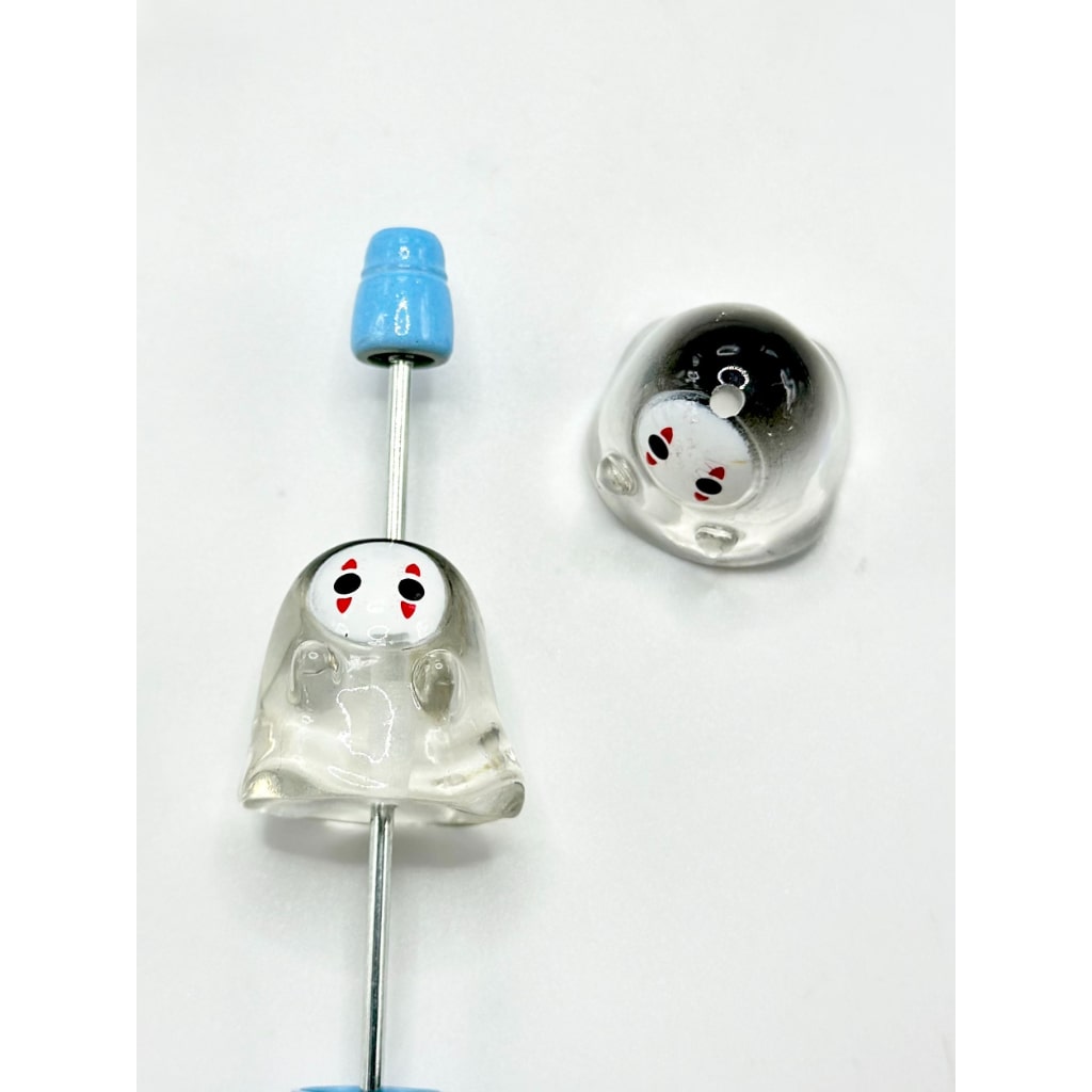 Cute Halloween Crystal Ball Clear Ghost Pen Toppers Beads, Around 10-13MM