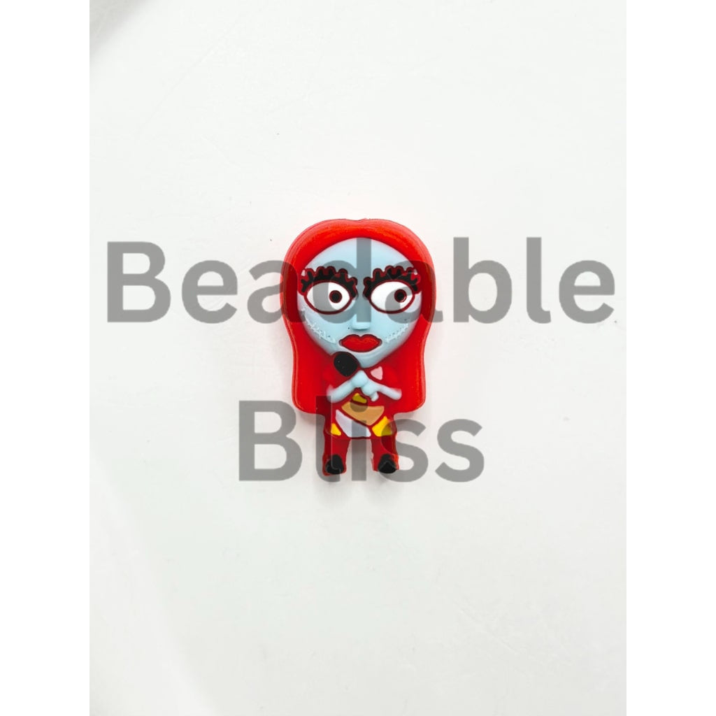 Sall with Red Hair and Big Eyes Silicone Focal Beads