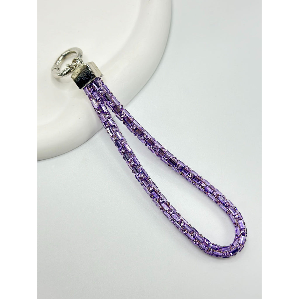 Anti-lost Cellphone Chain with Glass Rhinestone Strap, Around 140MM