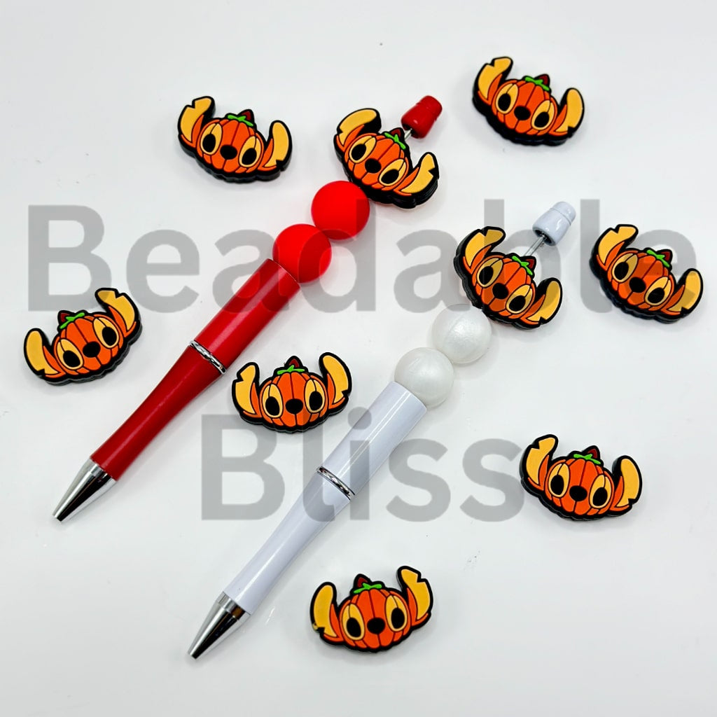 Vivid Cute Stitc Pumpkin Halloween Disne Silicone Focal Beads