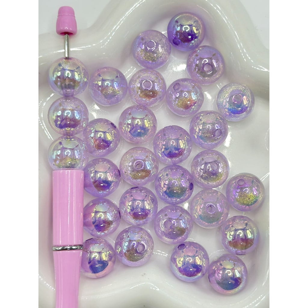 Bling Bling Glossy Luminous Shooting Star Effect Round Acrylic Beads, 16MM