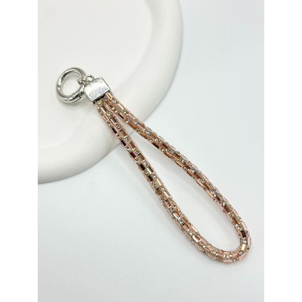 Anti-lost Cellphone Chain with Glass Rhinestone Strap, Around 140MM