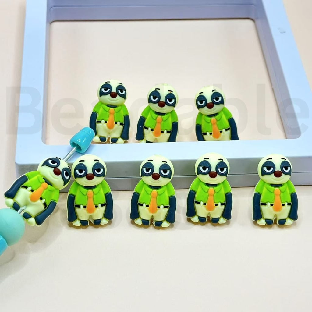 3D Mini Cute Flash Slothmor Zootopi Cartoon Silicone Focal Beads