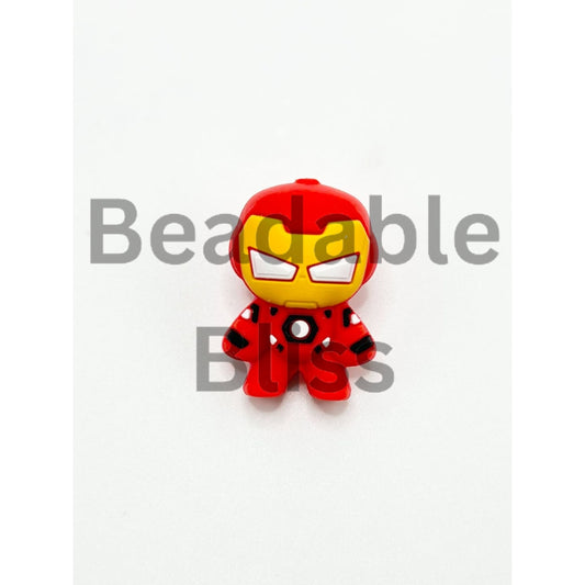 3D Brave Iron Ma Super Her Silicone Focal Beads