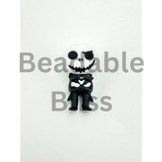 3D Jac with Black Suit Silicone Focal Beads