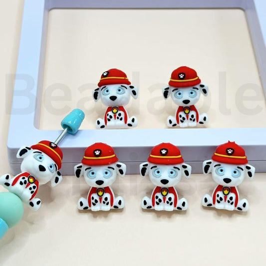 3D Bonding Adhesive Mould Cute Dog Puppy Paw Patro Marshal Silicone Focal Beads