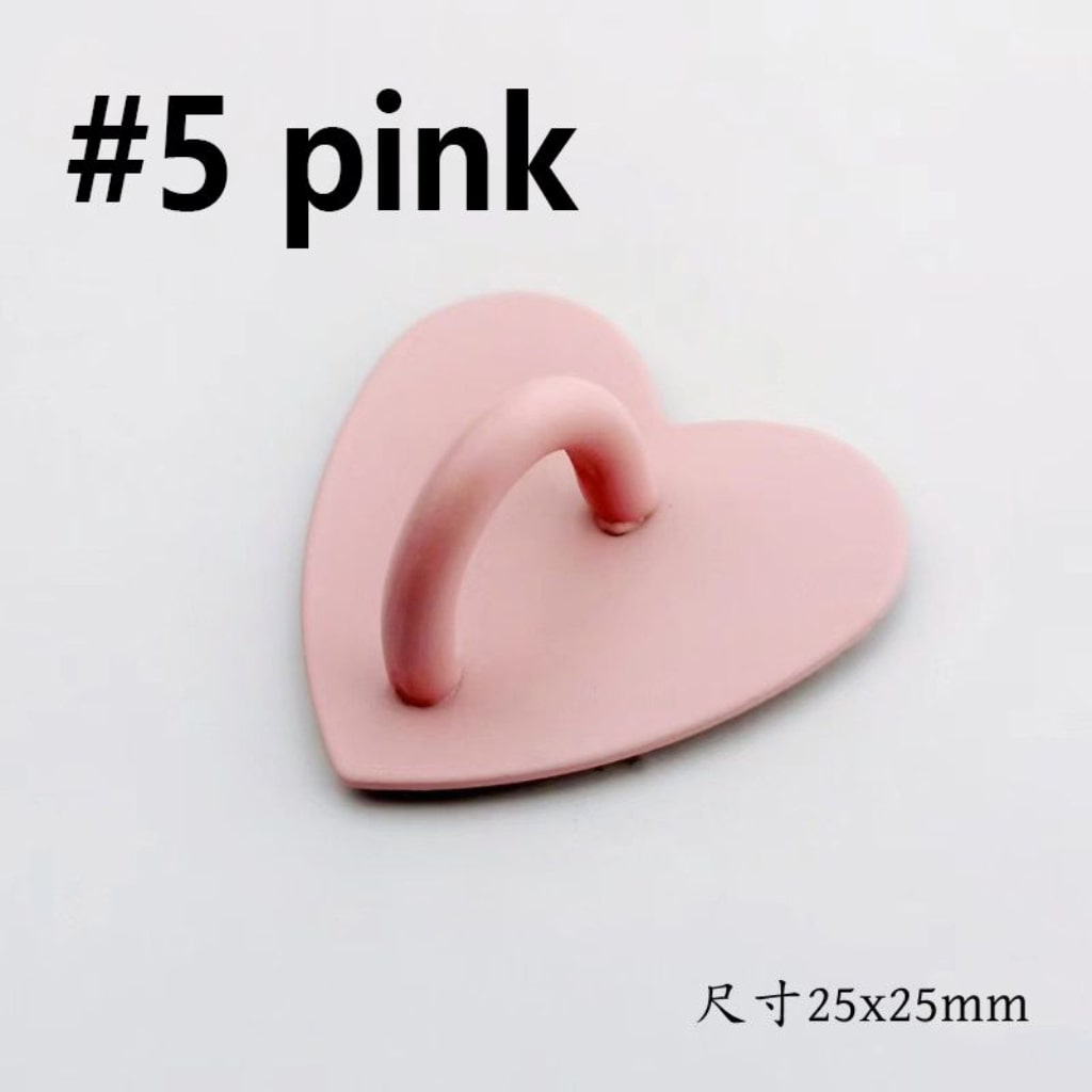 Beadable DIY Cute Solid Color Heart Alloy Sticky Adhesive Phone Charm with Ring Hook Hanger Clasp Accessories, Around 25*25MM