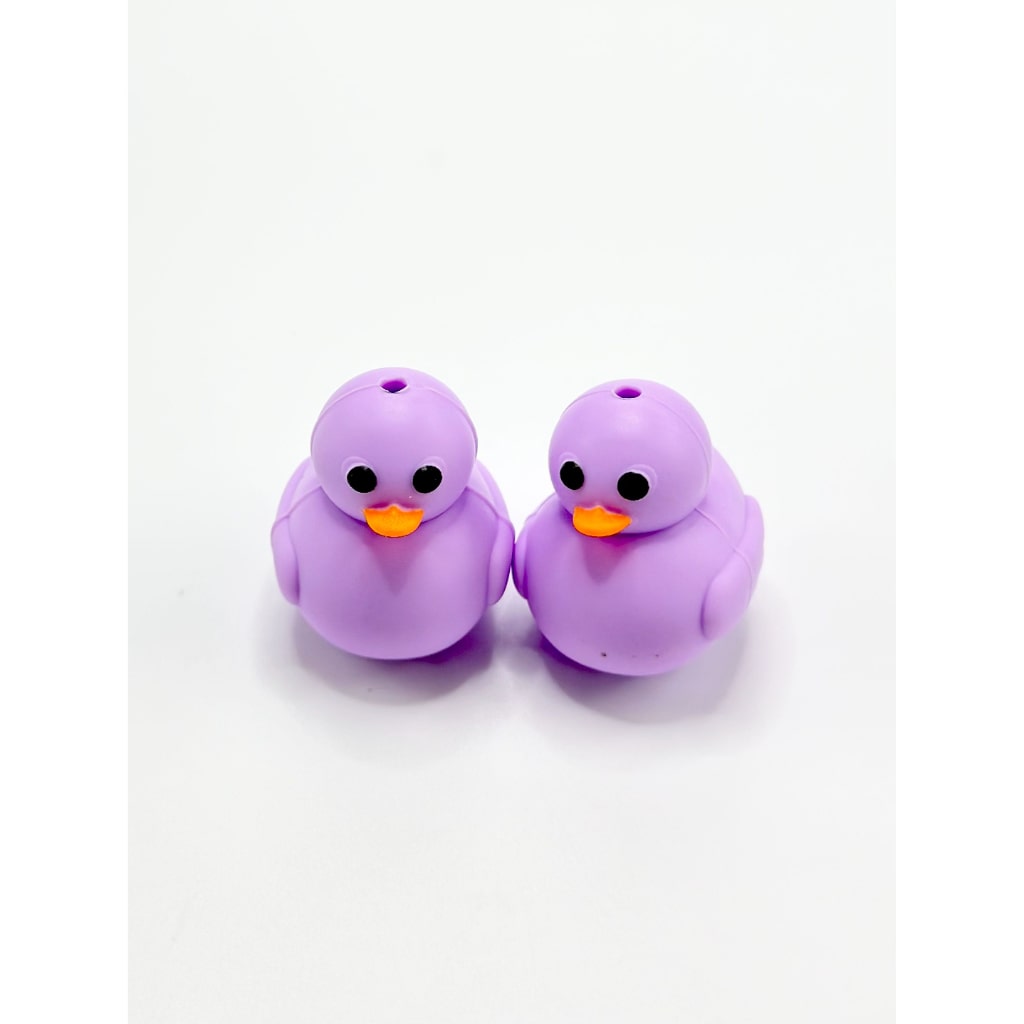 3D Little Cute Purple Duckling Silicone Focal Beads