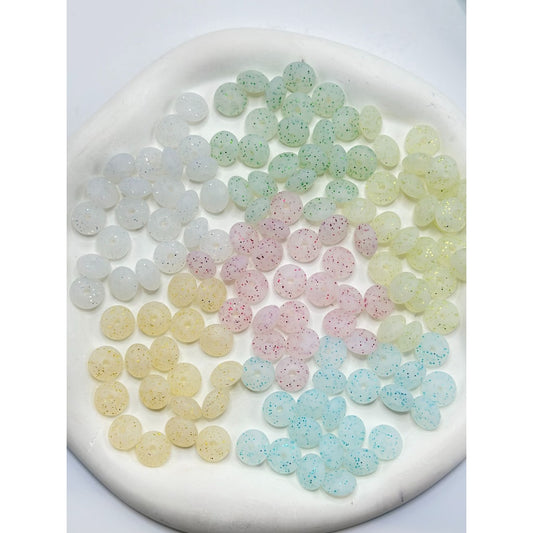 Glittery Silicone Lentil Beads Spacers Saucers, 12MM