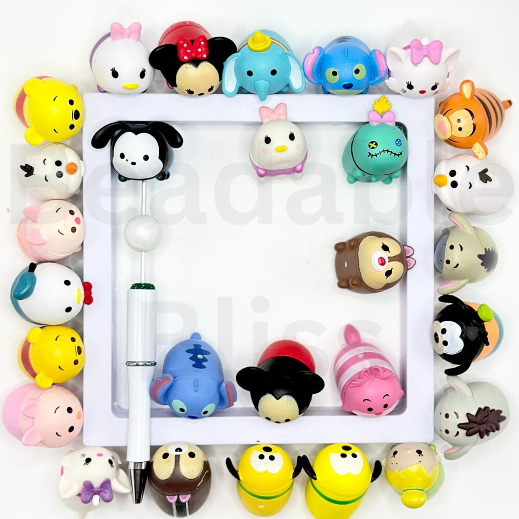 Little Cute Zoom Tsum Tsum Popular Cartoon Beads Pen Toppers, Random Mix, Please Read the Description