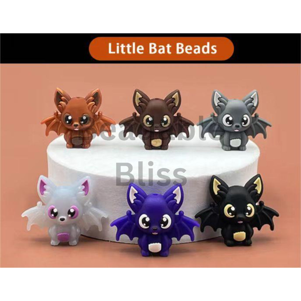 Little Cute Bats 3D Silicone Focal Beads, Random Mix