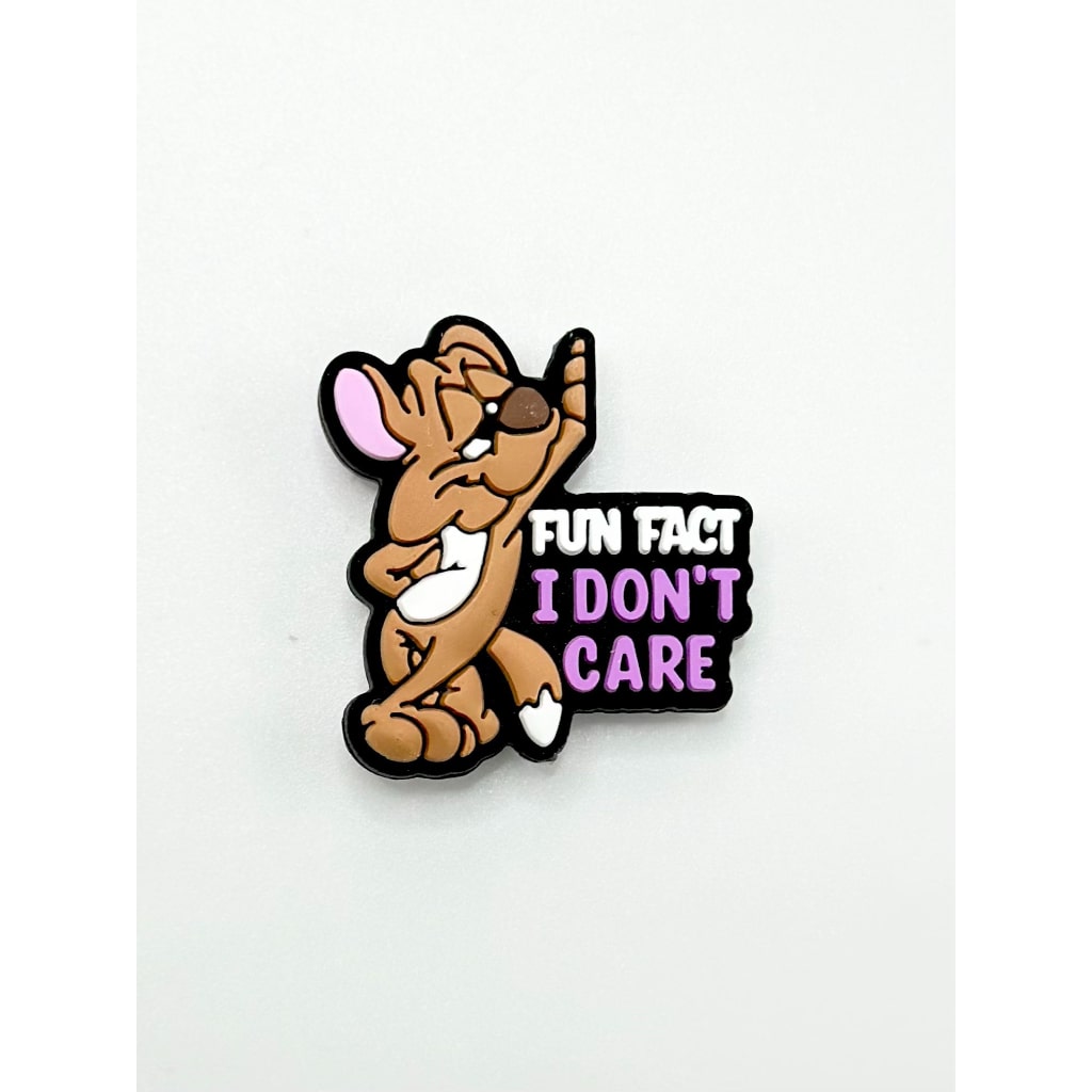 Fun Fact I Don't Care Mouse Silicone Focal Beads