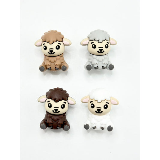 3D Cute Sheep Silicone Focal Beads