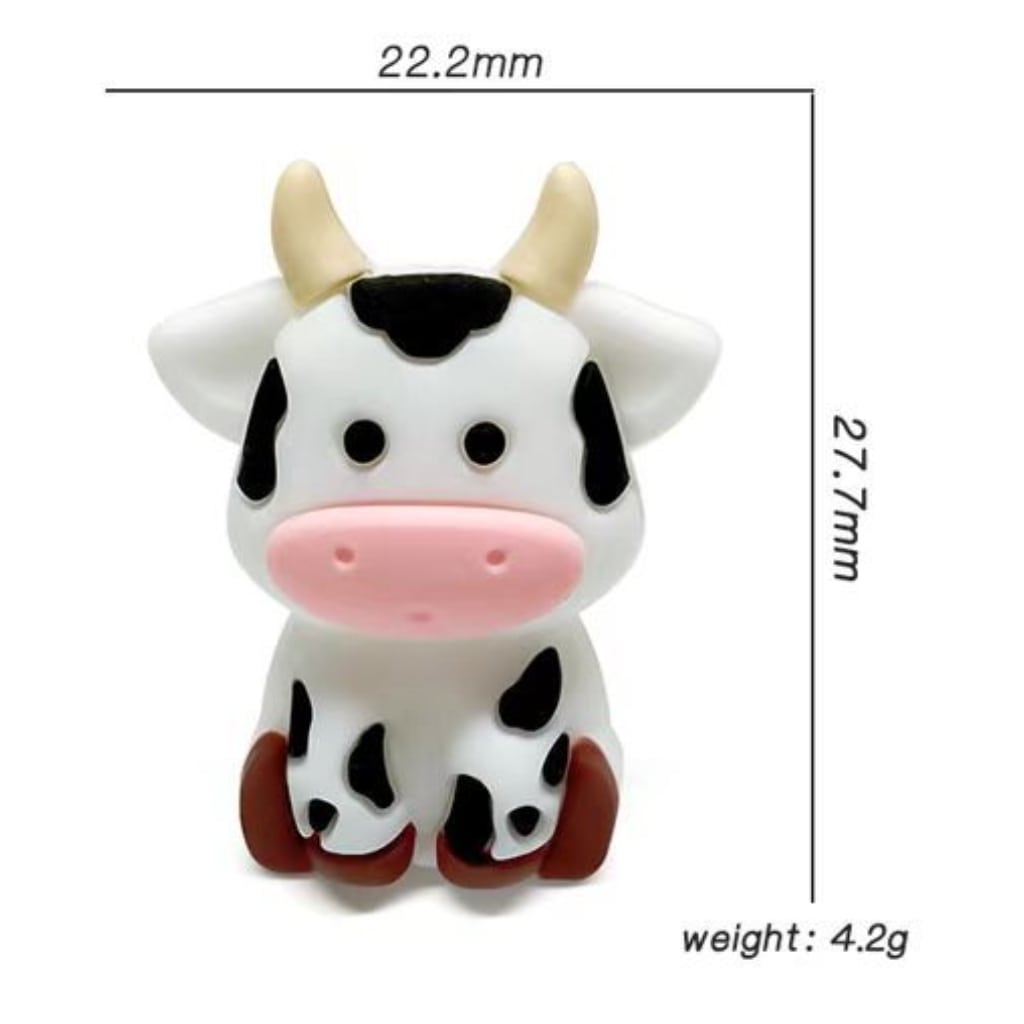 3D Little Cute Cow Calf Silicone Focal Beads