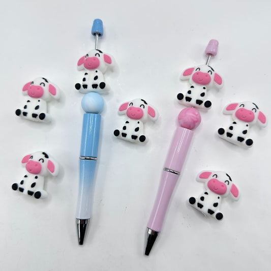 3D Little Cute Cow Calf Silicone Focal Beads