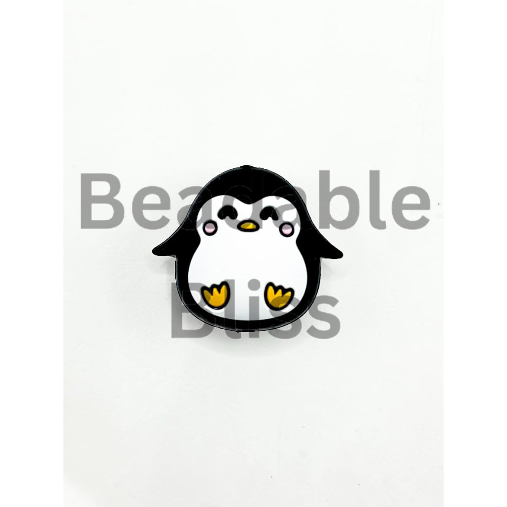 3D Little Cute Penguin Silicone Focal Beads