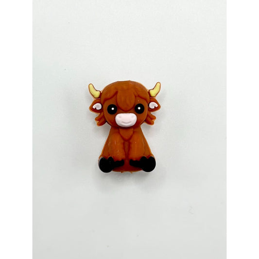 3D Little Cute Calf Cow Cattle Silicone Focal Beads