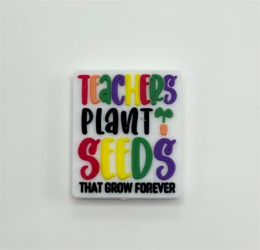 Teachers Plant Seeds That Grow Forever Silicone Focal Beads