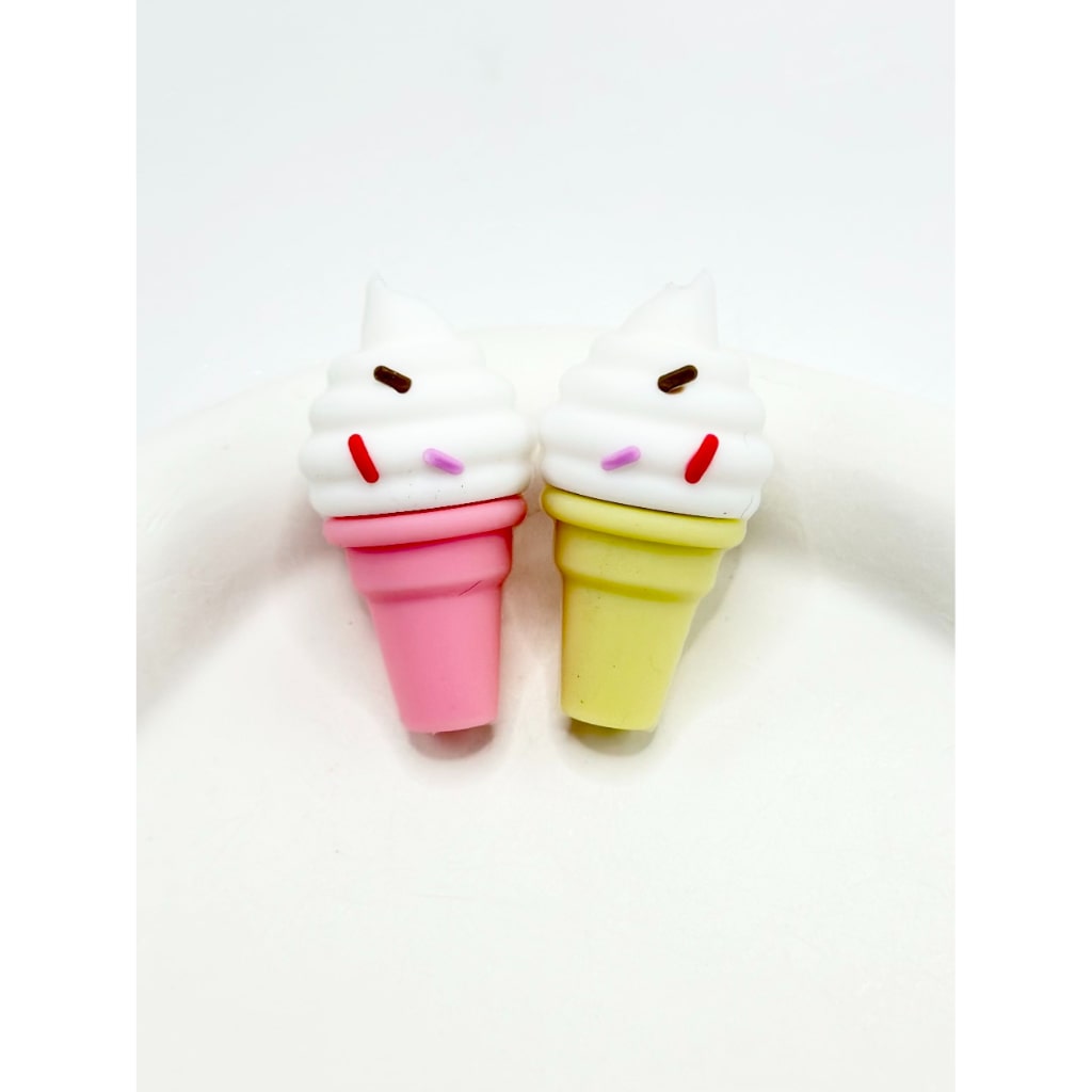 Yummy Tasty Sweet Ice Cream Cone 3D Silicone Focal Beads