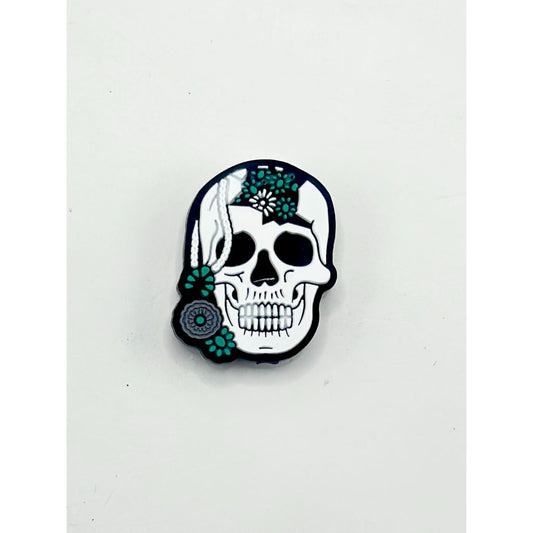 White Skeleton Skull Head Horror Silicone Focal Beads