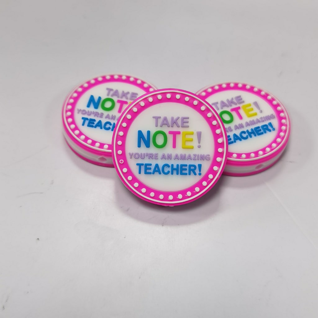 Take Note! You're an Amazing Teacher Silicone Focal Beads