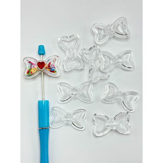 DIY Clear Hollow Empty Bowtie Acrylic Beads, 40*24MM