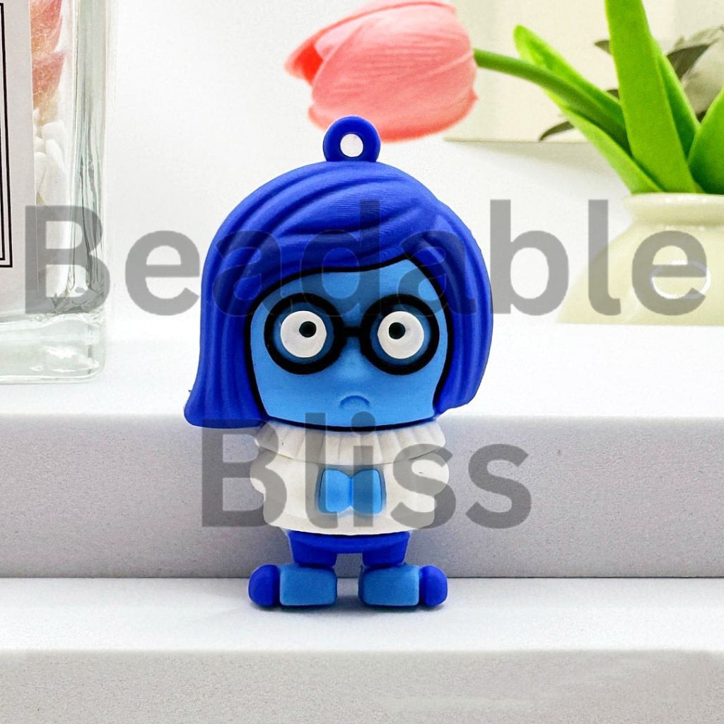 Large 3D Insid Out Family Cartoon Rubber Pendant for Keychain, Please Read the Description