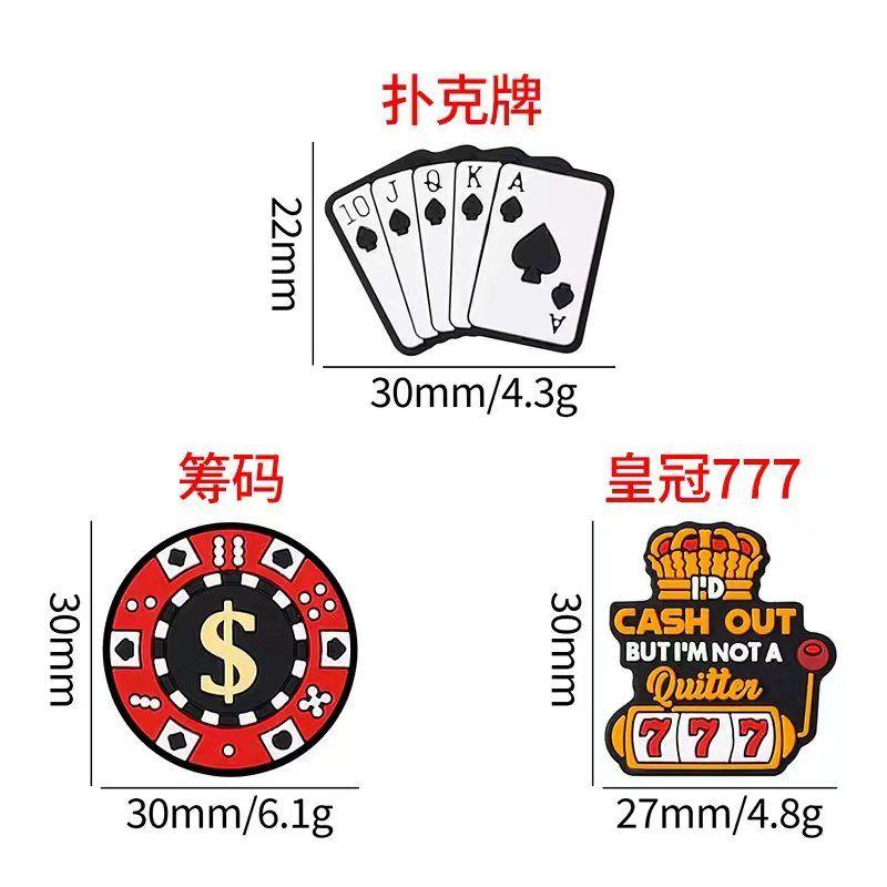 Poker, Chips, Crown 777 Entertainment Chess and Gambling Silicone Focal Beads