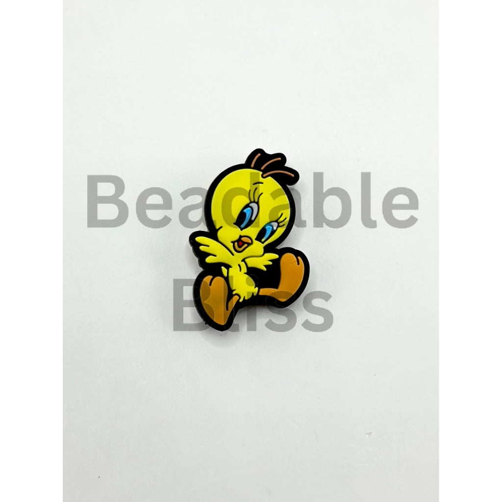 Little Cute Yellow Birdie Cartoon Silicone Focal Beads