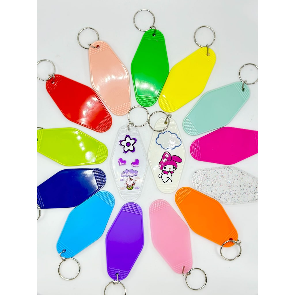 DIY Beadable Colorful Keychain for Wraps, 90*45MM, Please Read the Description