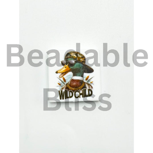 Wild Child The Duck with Sunglasses Cap Silicone Focal Beads