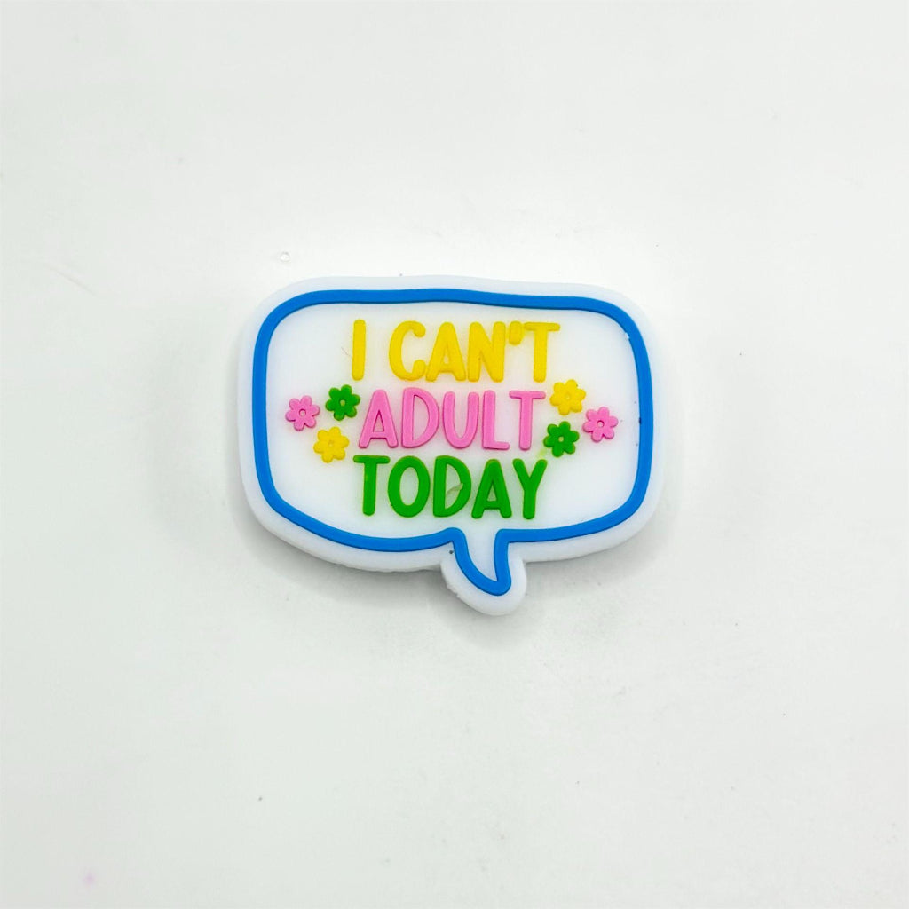 I Can't Adult Today Small Flowers Silicone Focal Beads