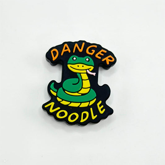 Danger Noodle Little Green Yellow Snake Silicone Focal Beads