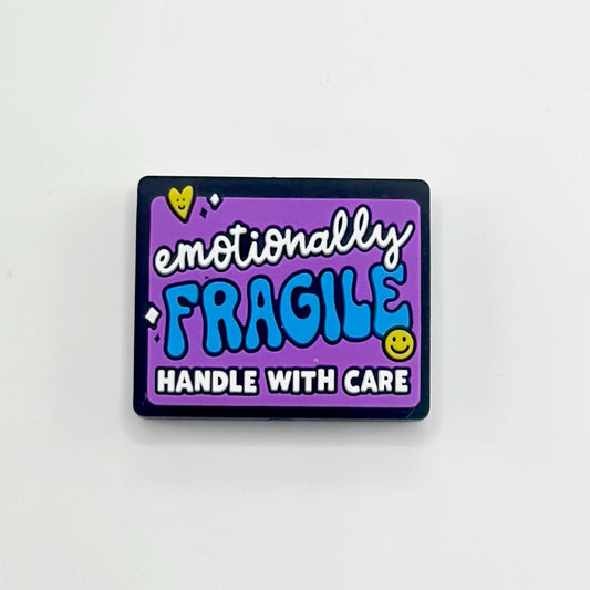 Emotionally Fragile Handle with Care Rectangle Shape Silicone Focal Beads