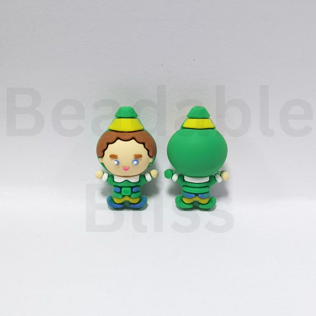 3D Cute Christmas Elf Silicone Focal Beads