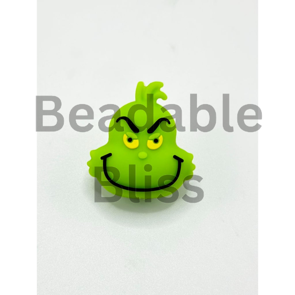 3D Green Monster Silicone Focal Beads