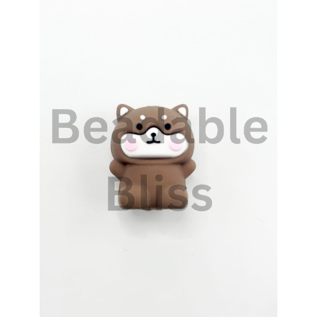 3D Cute Bear Silicone Focal Beads