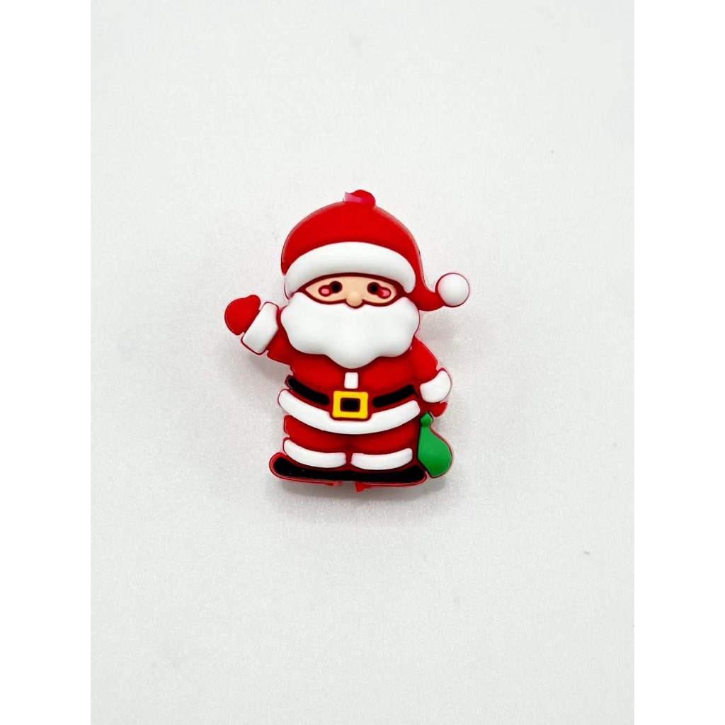 3D Cute Christmas Father Santa Claus Silicone Focal Beads